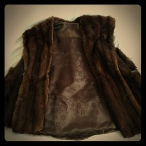 Vintage Genuine Mink Collared Cropped Vest
